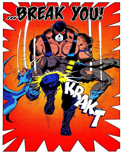 bane le rompe la espada a batman