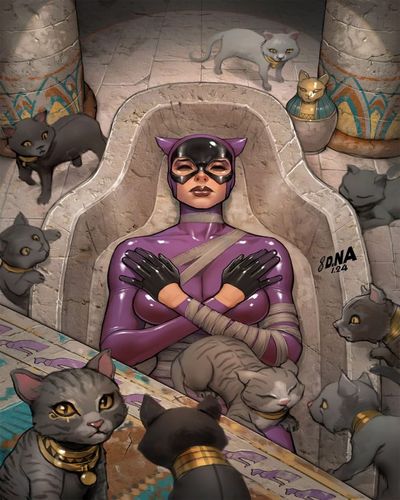 catwoman con sus gatos