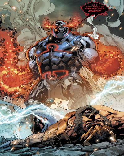 darkseid derrotando a su enemigo