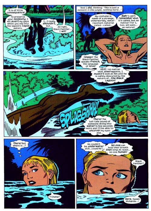 black panther y sue storm bañandose juntos