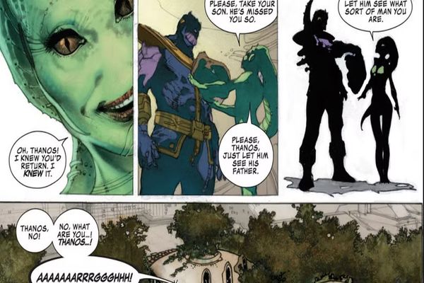 thanos cargando a un hijo